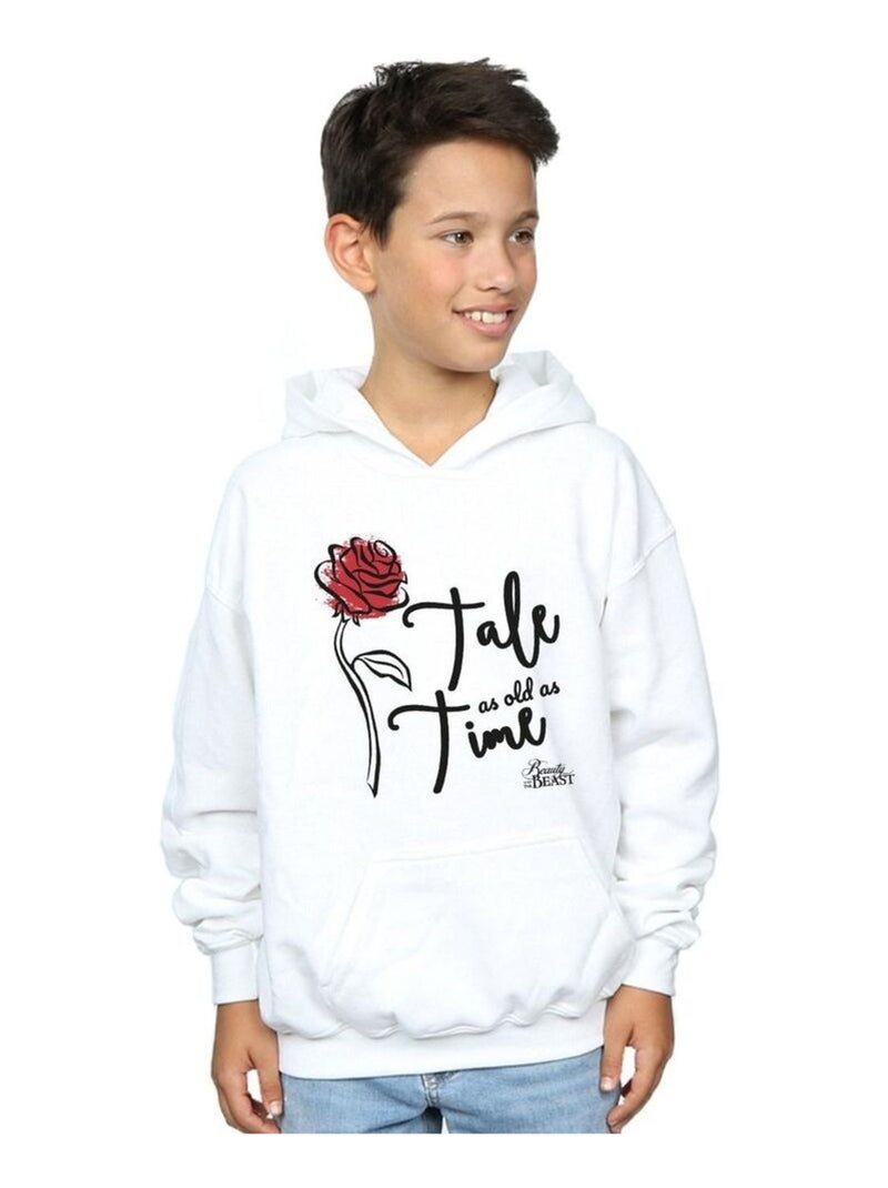 Disney - Sweat à capuche TALE AS OLD AS TIME Blanc - Kiabi