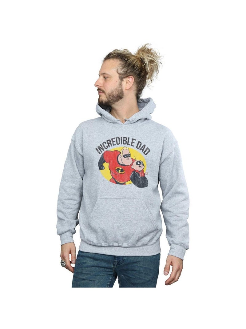 Disney - Sweat à capuche THE INCREDIBLES INCREDIBLE DAD Gris chiné - Kiabi