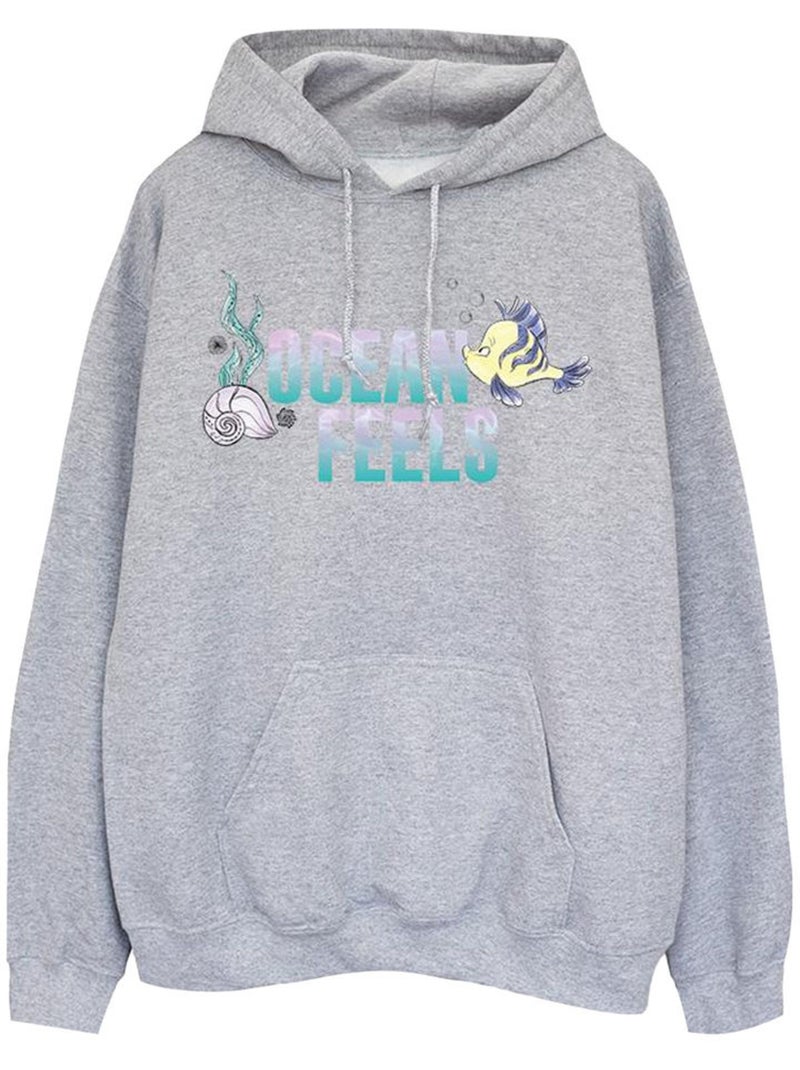 Disney - Sweat à capuche THE La Petite Sirène Gris chiné - Kiabi