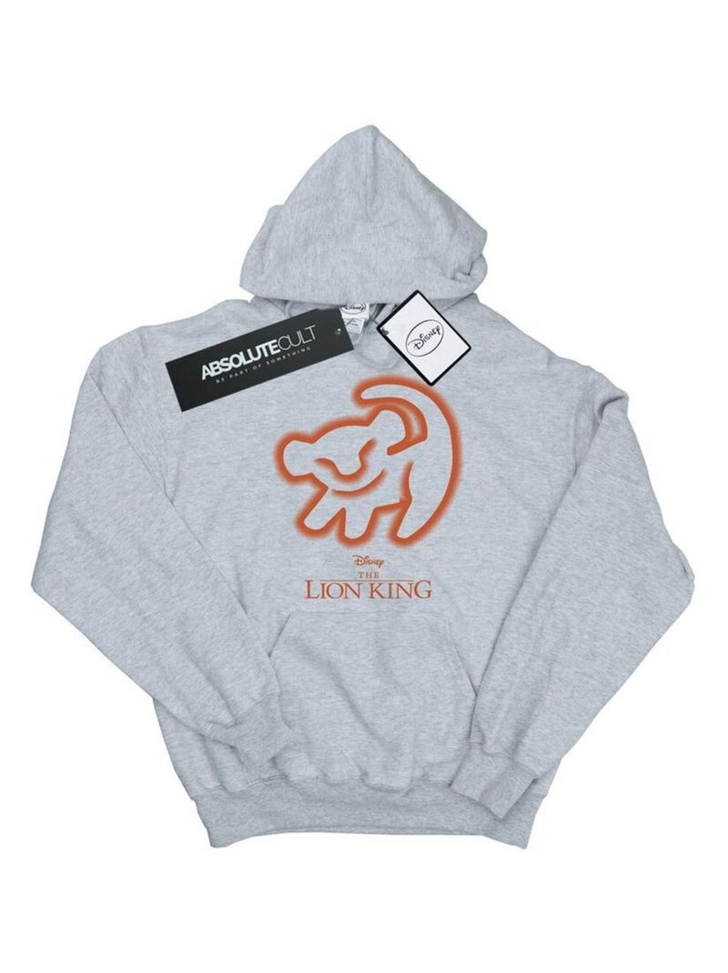 Disney - Sweat à capuche THE LION KING Gris chiné - Kiabi