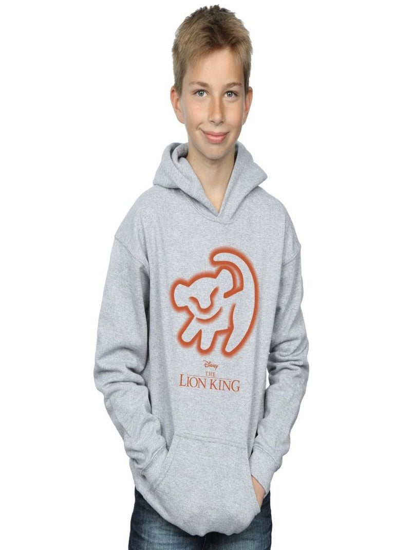 Disney - Sweat à capuche THE LION KING Gris chiné - Kiabi