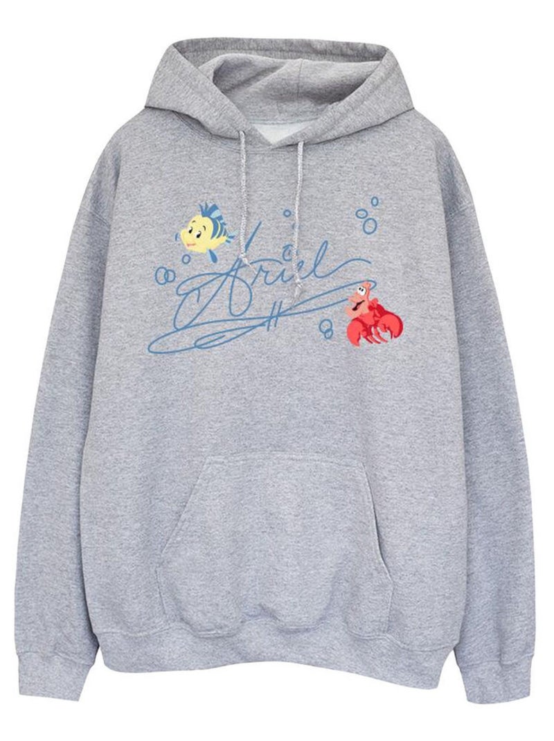 Disney - Sweat à capuche THE LITTLE MERMAID Gris chiné - Kiabi