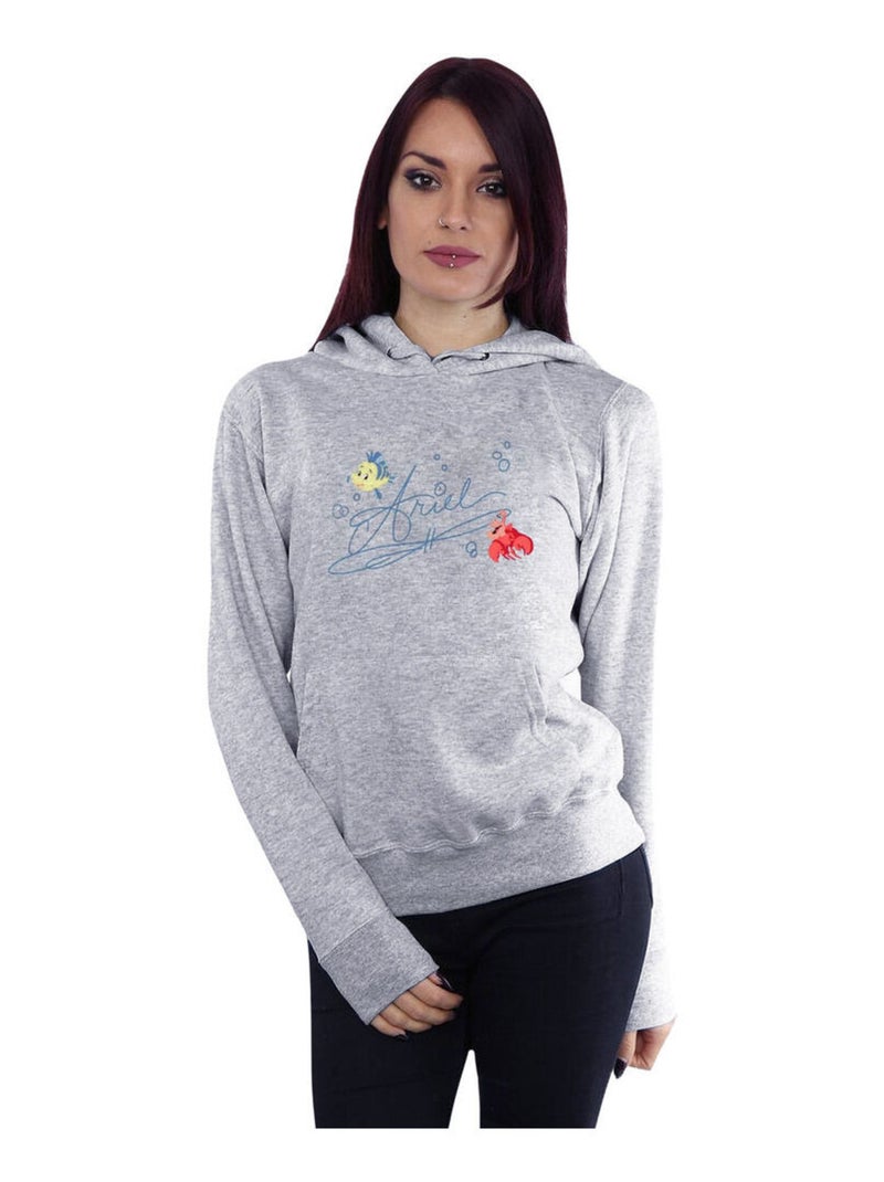 Disney - Sweat à capuche THE LITTLE MERMAID Gris chiné - Kiabi