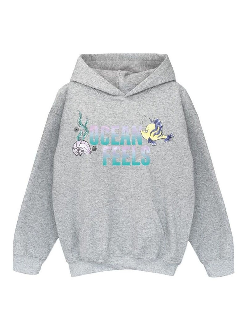 Disney - Sweat à capuche THE LITTLE MERMAID Gris chiné - Kiabi