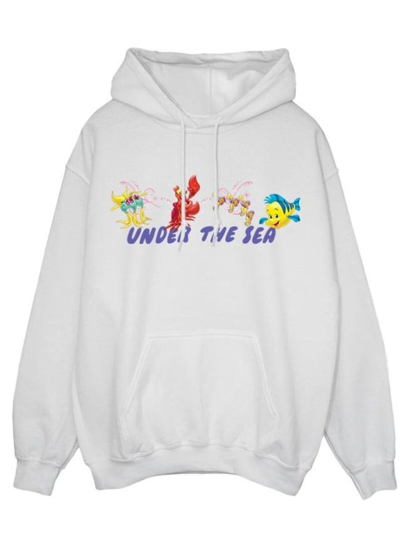 Disney - Sweat à capuche THE LITTLE MERMAID UNDER THE SEA Blanc - Kiabi