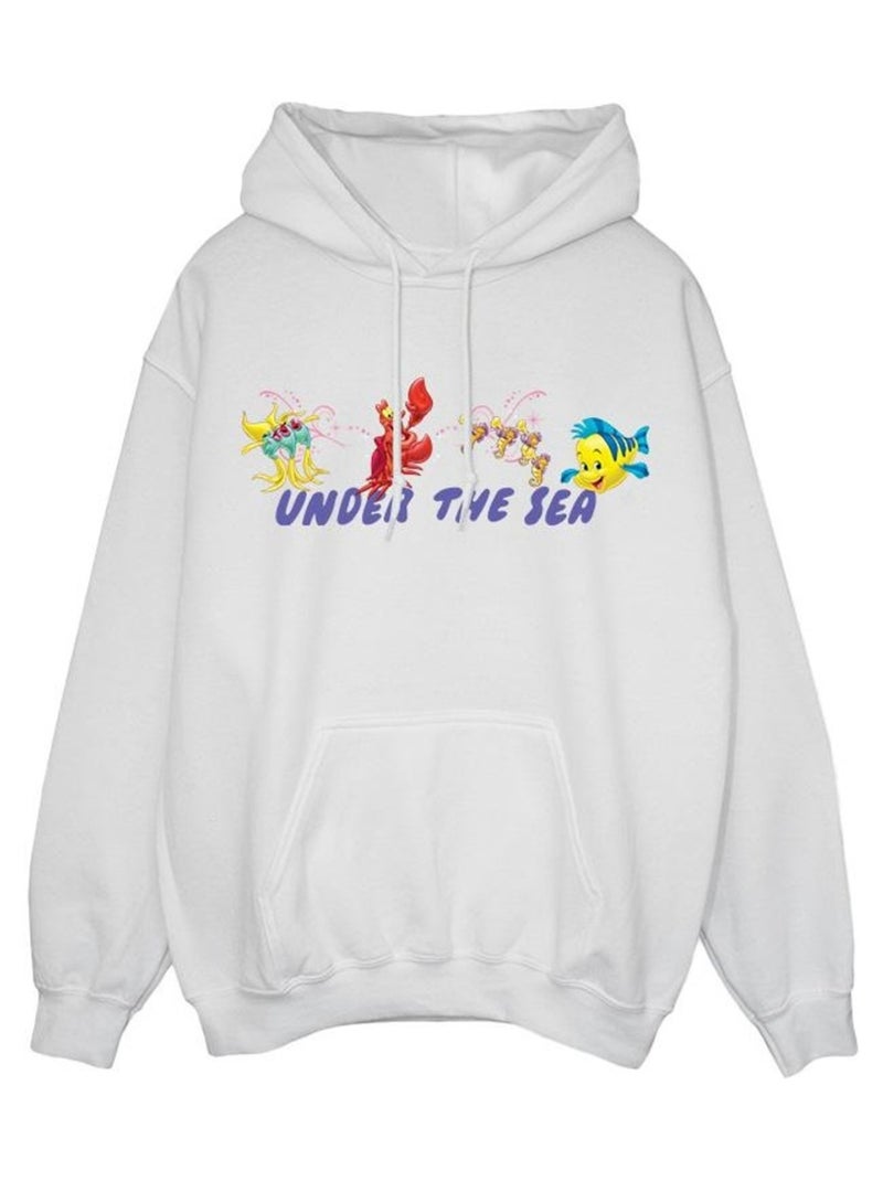 Disney - Sweat à capuche THE LITTLE MERMAID UNDER THE SEA Blanc - Kiabi
