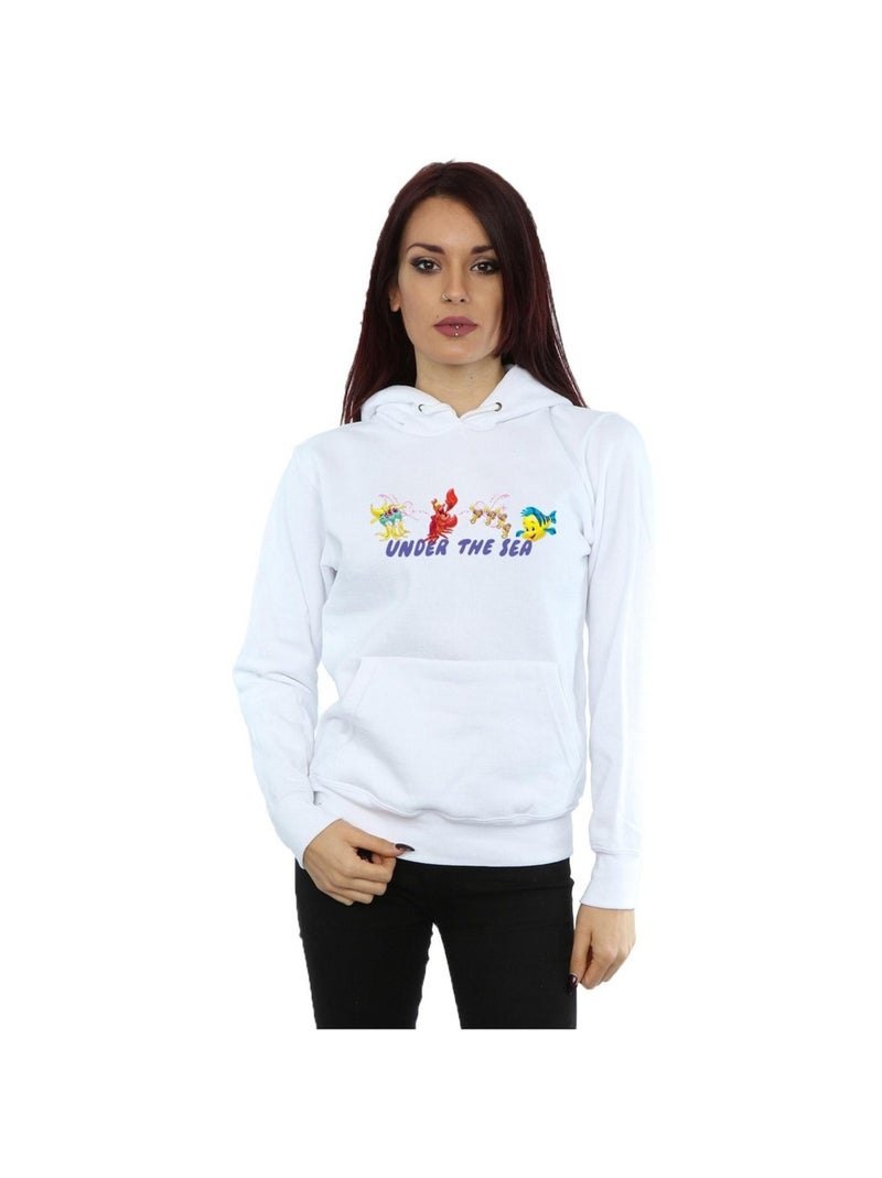 Disney - Sweat à capuche THE LITTLE MERMAID UNDER THE SEA Blanc - Kiabi
