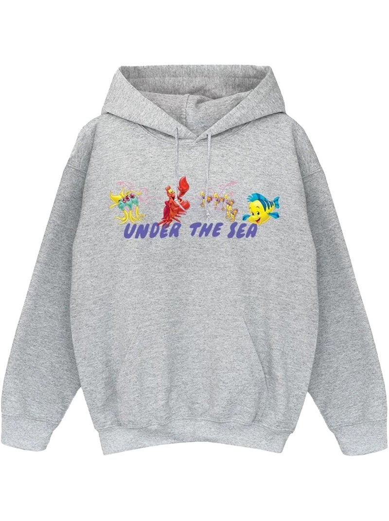 Disney - Sweat à capuche THE LITTLE MERMAID UNDER THE SEA Gris chiné - Kiabi