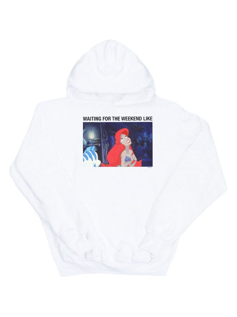Disney - Sweat à capuche THE LITTLE MERMAID WAITING FOR THE WEEKEND Blanc - Kiabi