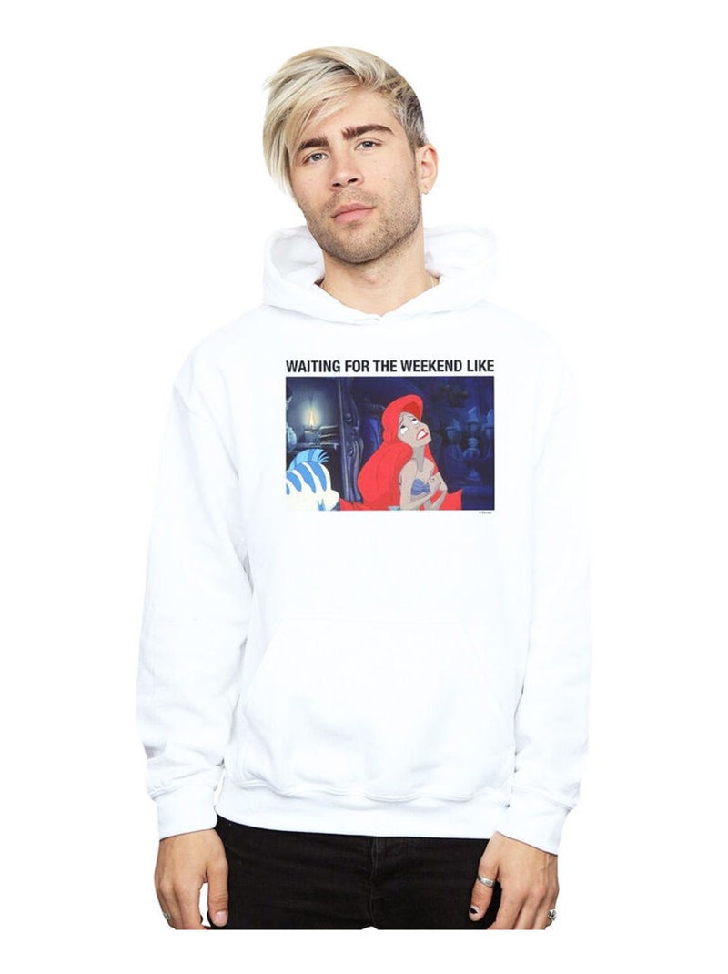 Disney - Sweat à capuche THE LITTLE MERMAID WAITING FOR THE WEEKEND Blanc - Kiabi