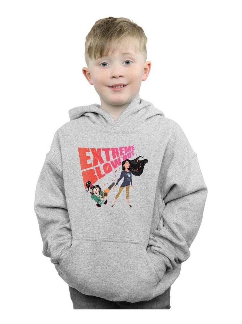 Disney - Sweat à capuche WRECK IT RALPH Gris chiné - Kiabi