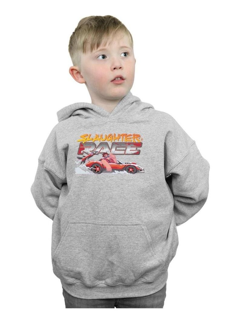 Disney - Sweat à capuche WRECK IT RALPH SLAUGHTER Gris chiné - Kiabi