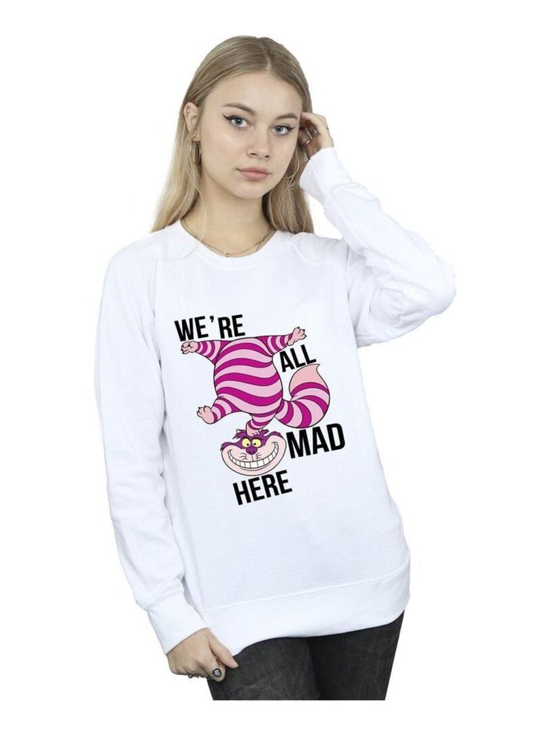 Disney - Sweat Alice au Pays des Merveilles ALL MAD HERE Blanc - Kiabi