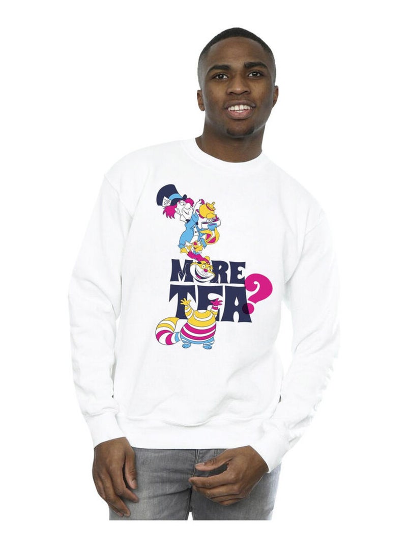 Disney - Sweat Alice au Pays des Merveilles MORE TEA Blanc - Kiabi