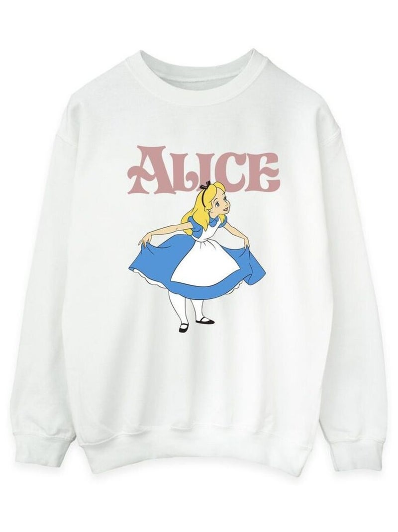 Disney - Sweat Alice au Pays des Merveilles TAKE A BOW Blanc - Kiabi