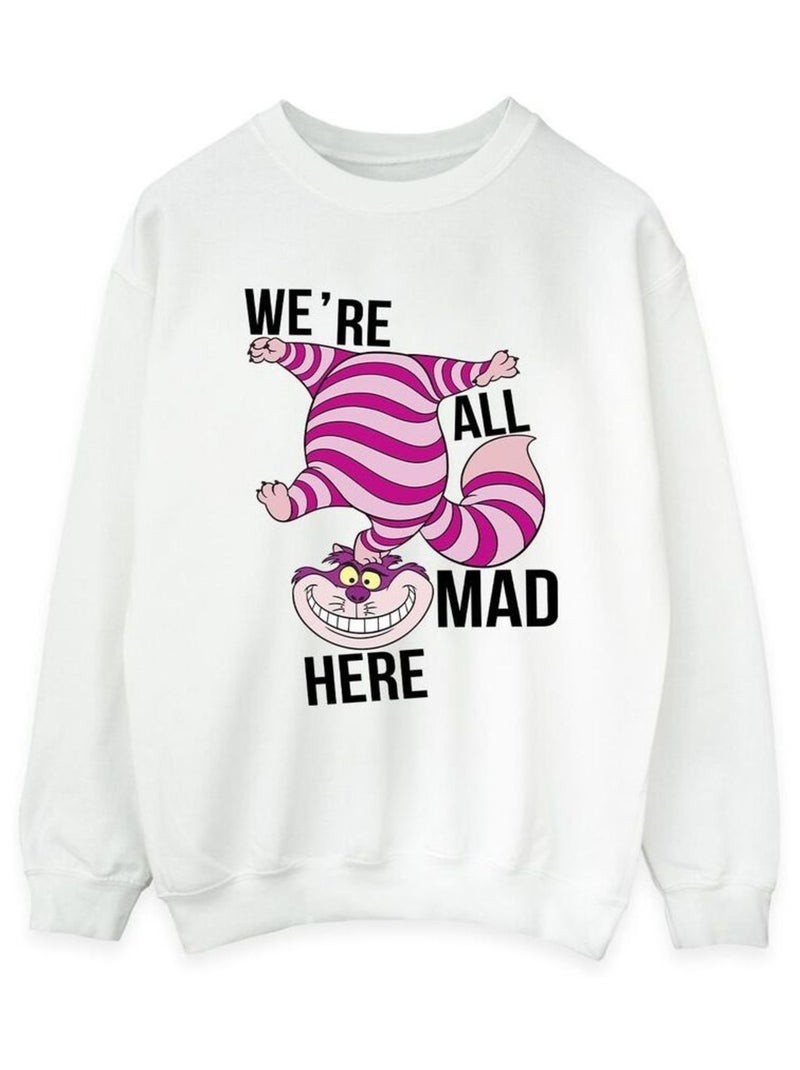 Disney - Sweat ALICE IN WONDERLAND ALL MAD HERE Blanc - Kiabi