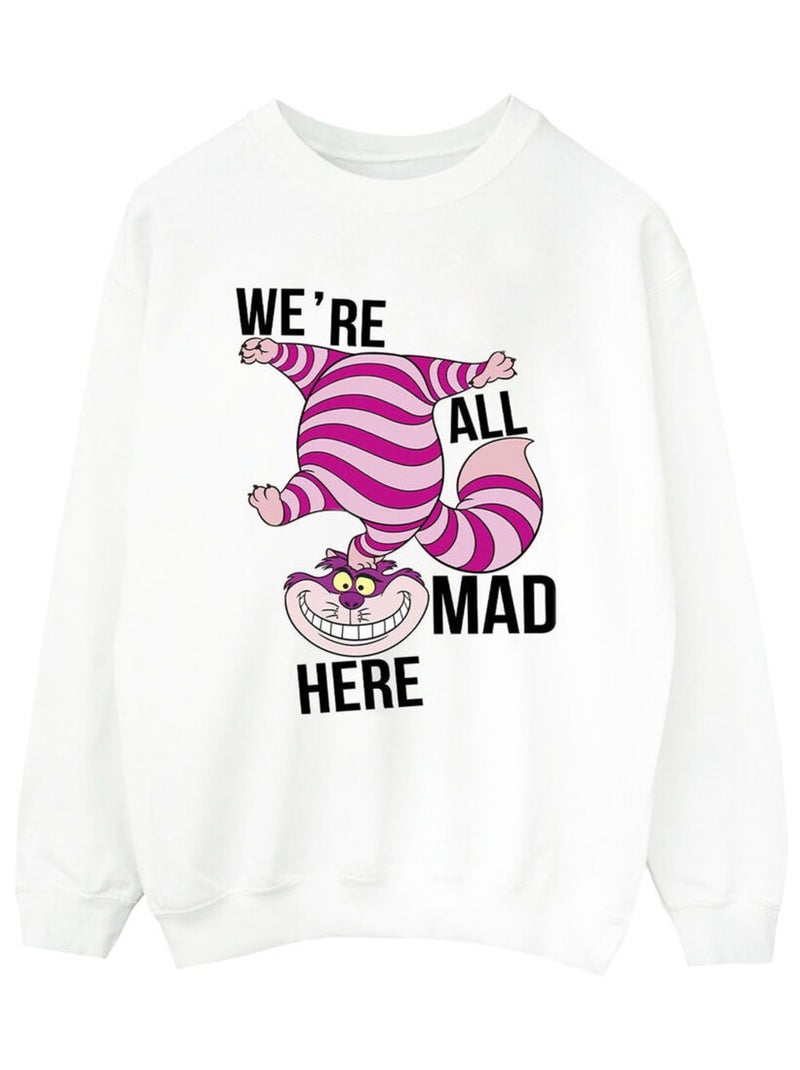 Disney - Sweat ALICE IN WONDERLAND ALL MAD HERE Blanc - Kiabi
