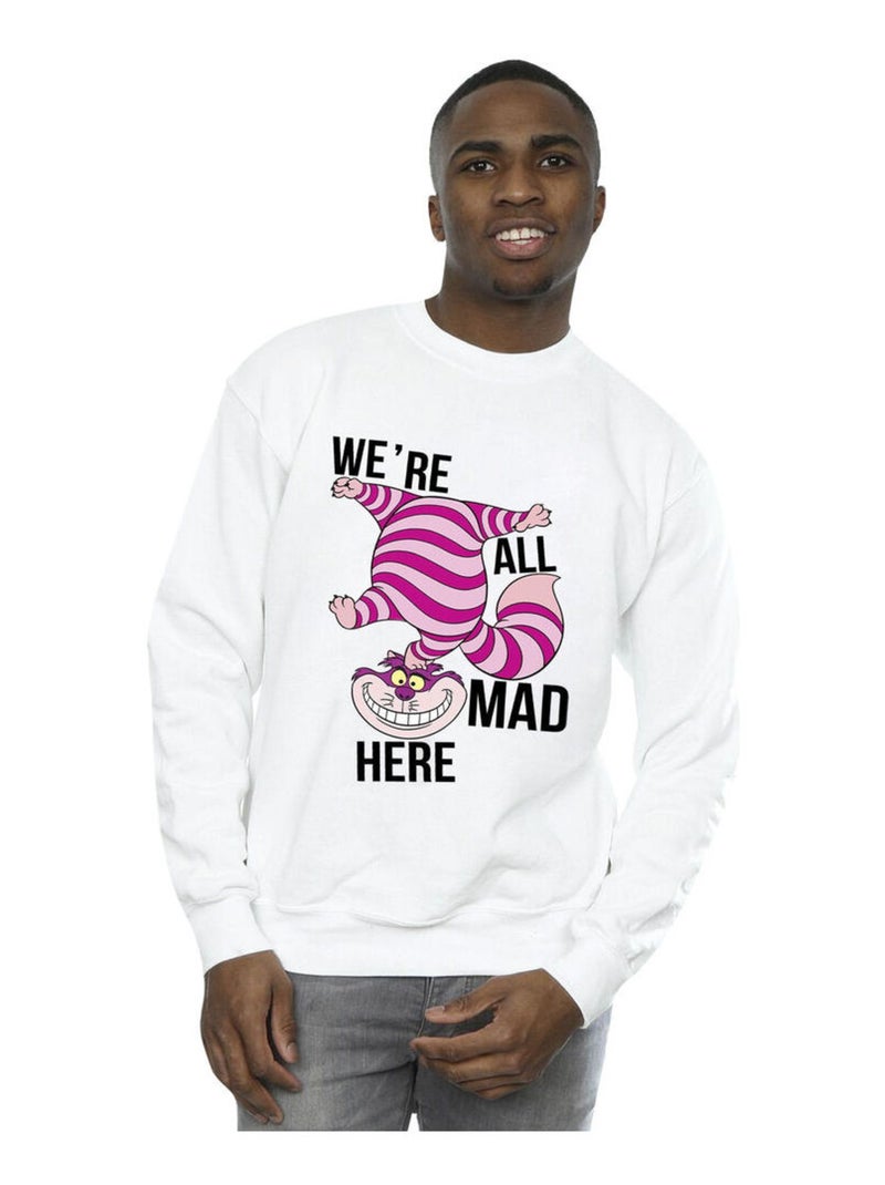 Disney - Sweat ALICE IN WONDERLAND ALL MAD HERE Blanc - Kiabi