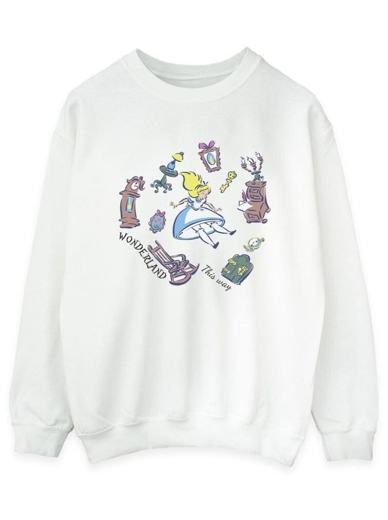 Disney - Sweat ALICE IN WONDERLAND Blanc - Kiabi