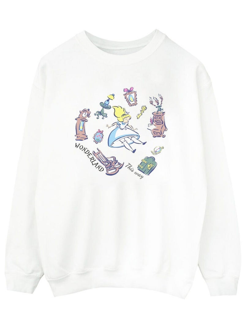 Disney - Sweat ALICE IN WONDERLAND Blanc - Kiabi