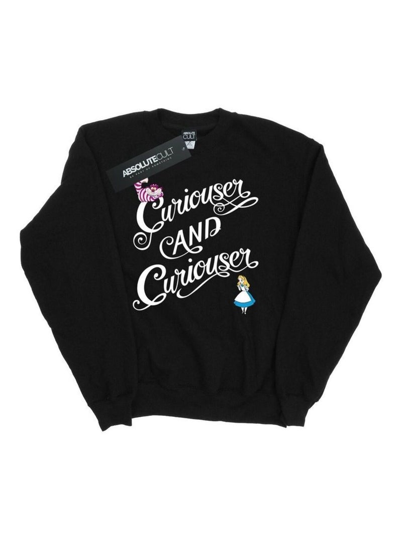 Disney - Sweat ALICE IN WONDERLAND CURIOUSER Noir - Kiabi