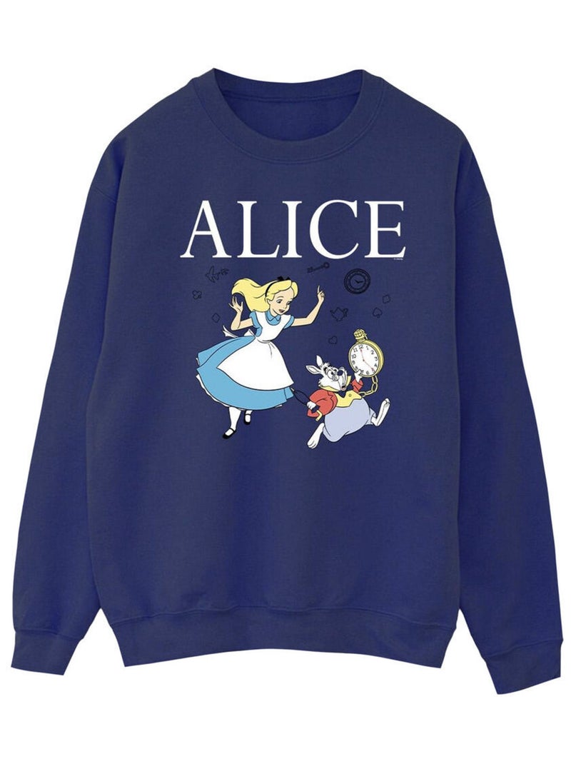 Disney - Sweat ALICE IN WONDERLAND FOLLOW THE RABBIT Bleu marine - Kiabi