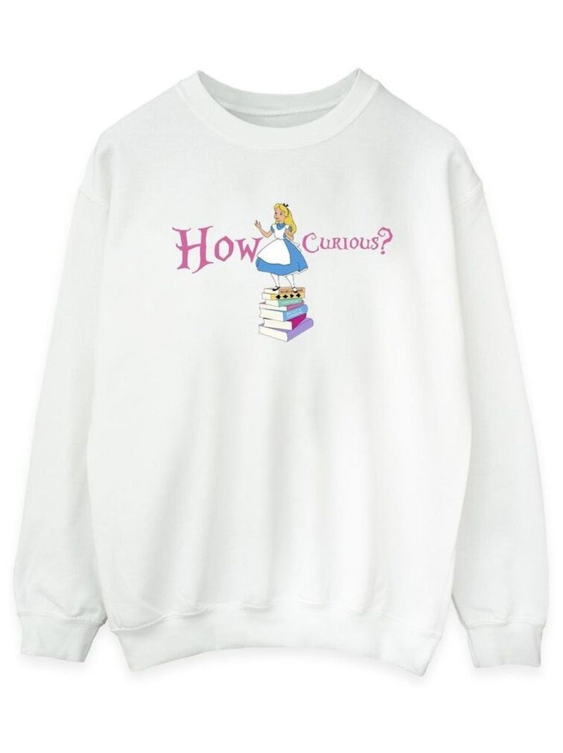 Disney - Sweat ALICE IN WONDERLAND HOW CURIOUS Blanc - Kiabi