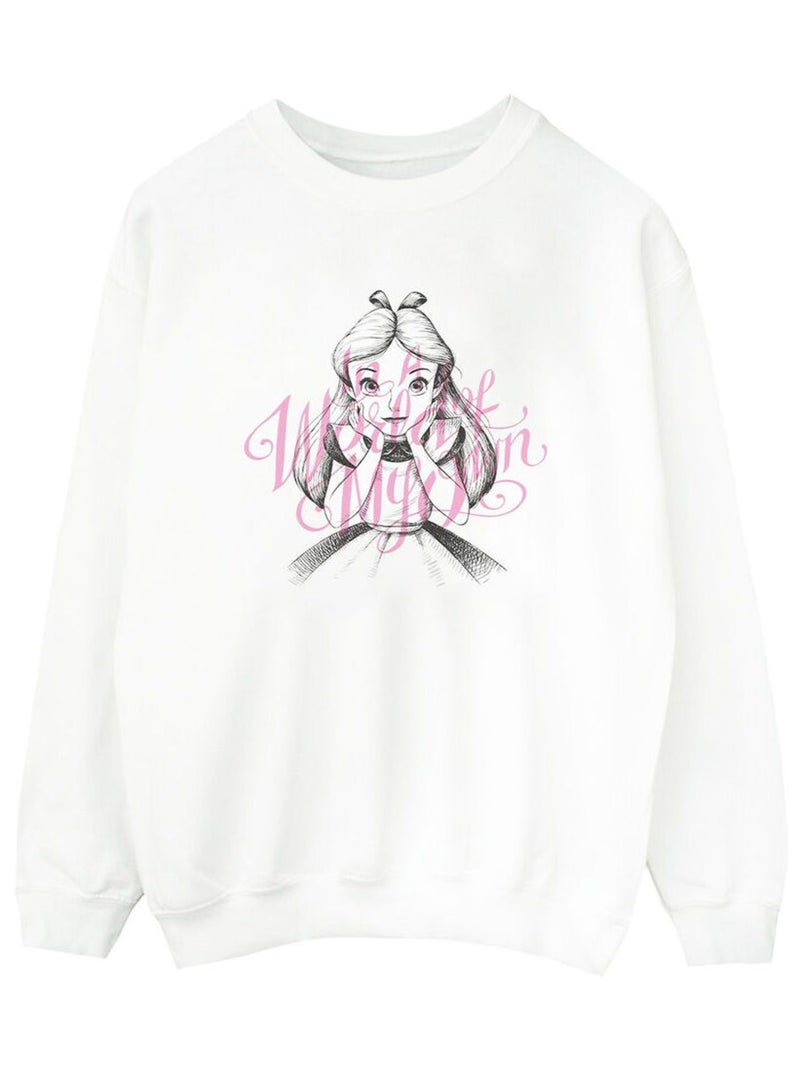 Disney - Sweat ALICE IN WONDERLAND IN A WORLD OF MY OWN Blanc - Kiabi
