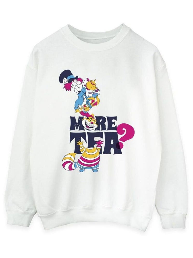 Disney - Sweat ALICE IN WONDERLAND MORE TEA Blanc - Kiabi