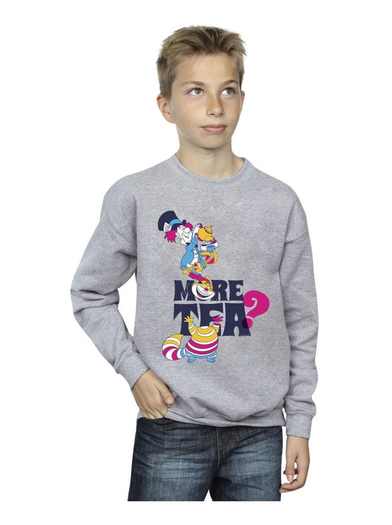 Disney - Sweat ALICE IN WONDERLAND MORE TEA Gris chiné - Kiabi