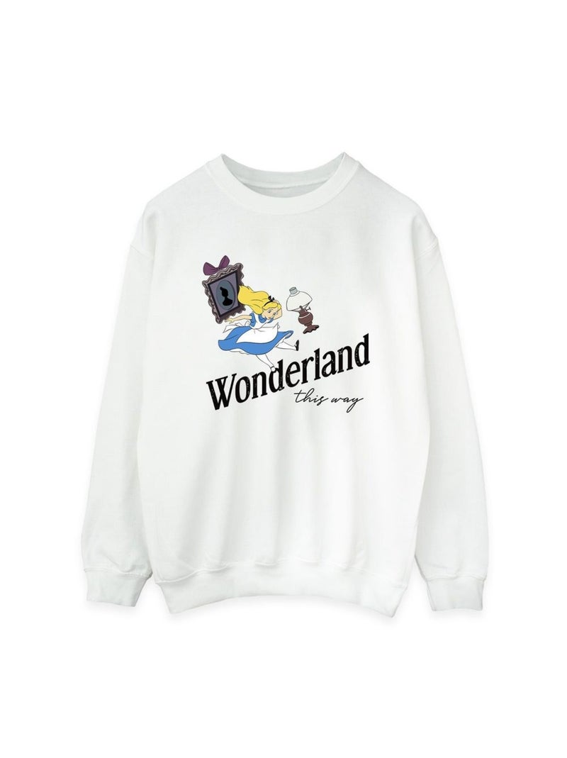 Disney - Sweat ALICE IN WONDERLAND THIS WAY Blanc - Kiabi