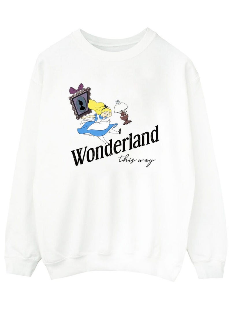 Disney - Sweat ALICE IN WONDERLAND THIS WAY Blanc - Kiabi