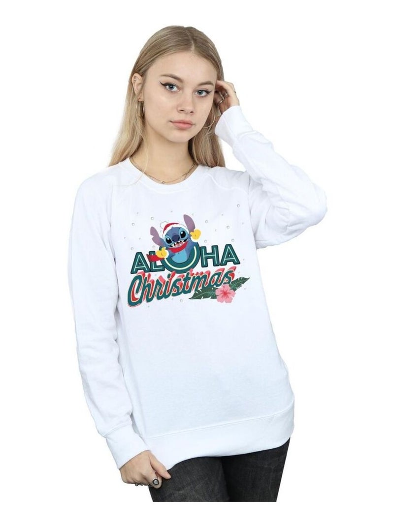 Disney - Sweat ALOHA Blanc - Kiabi