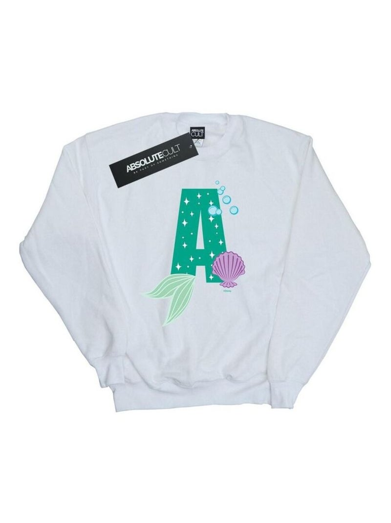 Disney - Sweat ALPHABET A IS FOR ARIEL Blanc - Kiabi