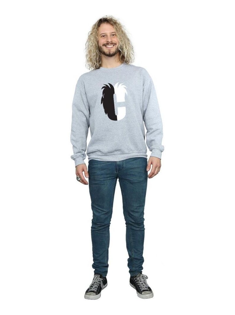 Disney - Sweat ALPHABET C IS FOR CRUELLA DE VIL Gris chiné - Kiabi