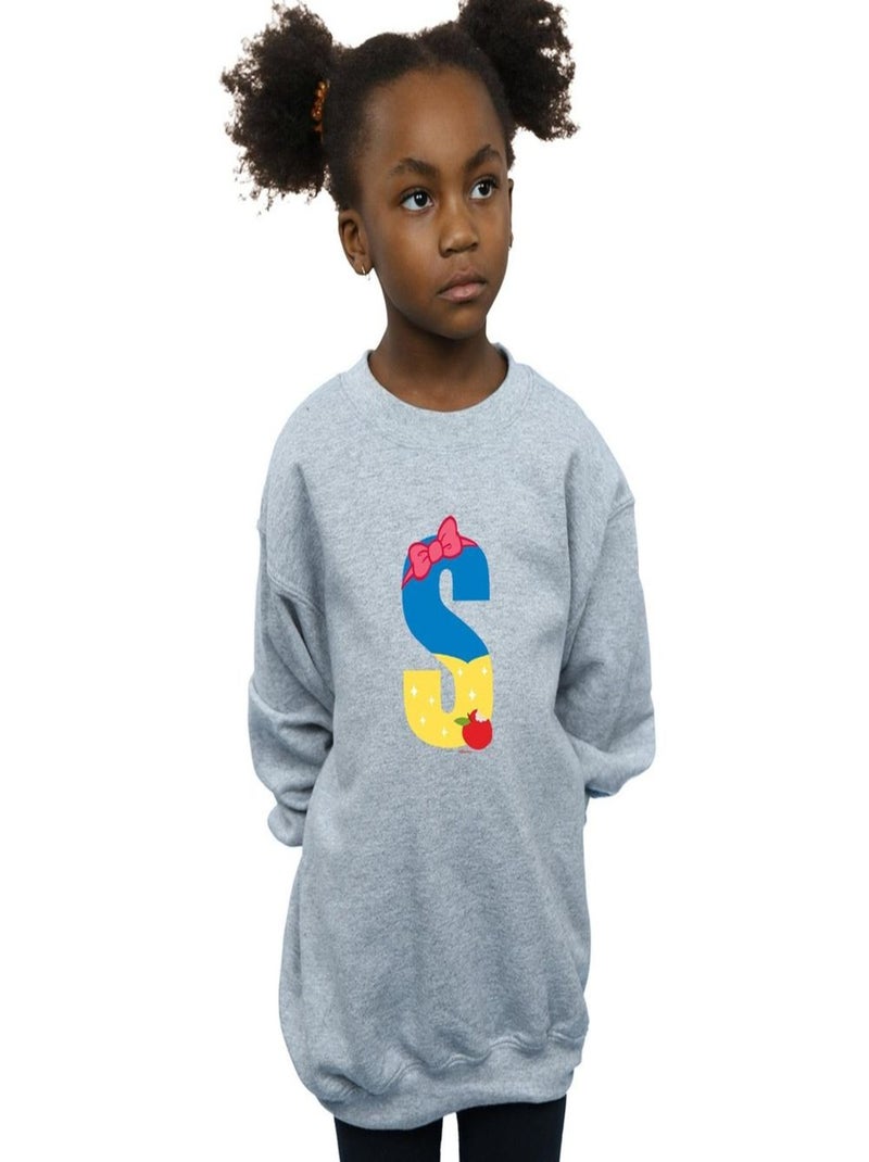 Disney - Sweat ALPHABET S IS FOR SNOW WHITE Gris chiné - Kiabi