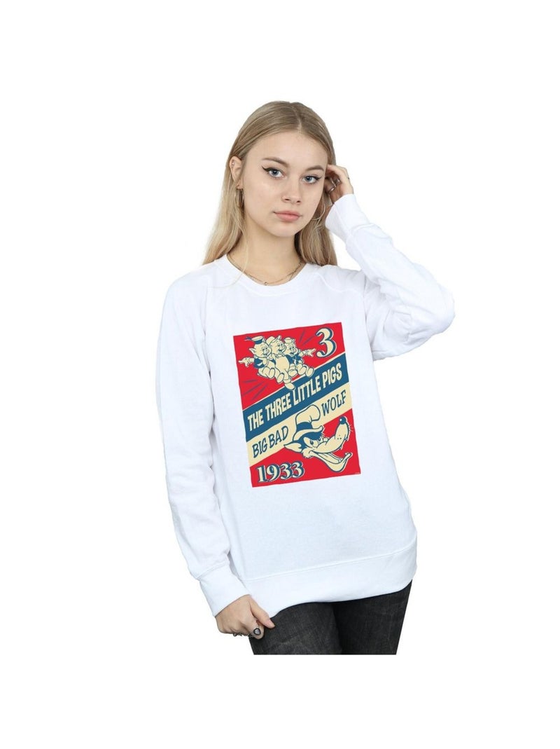 Disney - Sweat AND THE BIG BAD WOLF Blanc - Kiabi