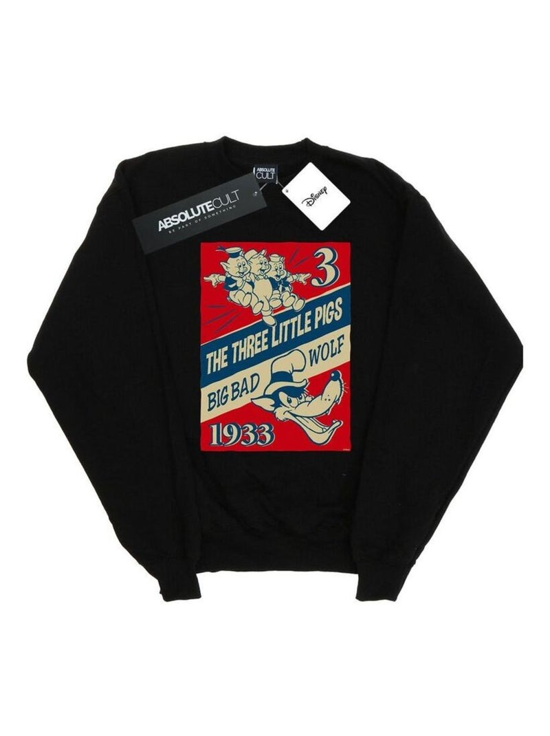 Disney - Sweat AND THE BIG BAD WOLF Noir - Kiabi