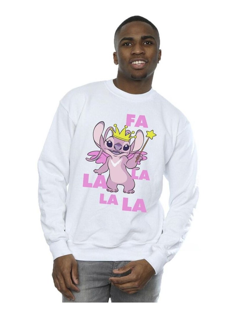Disney - Sweat ANGEL FA LA LA Blanc - Kiabi