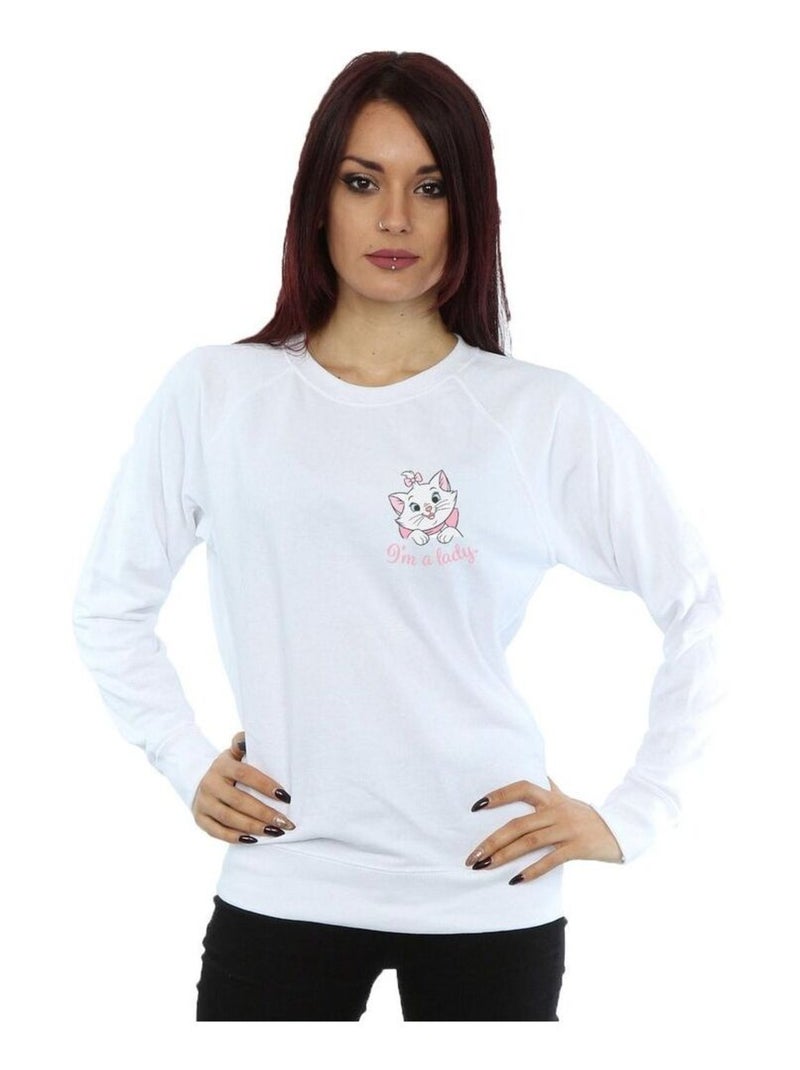 Disney - Sweat ARISTOCATS I'M A LADY Blanc - Kiabi