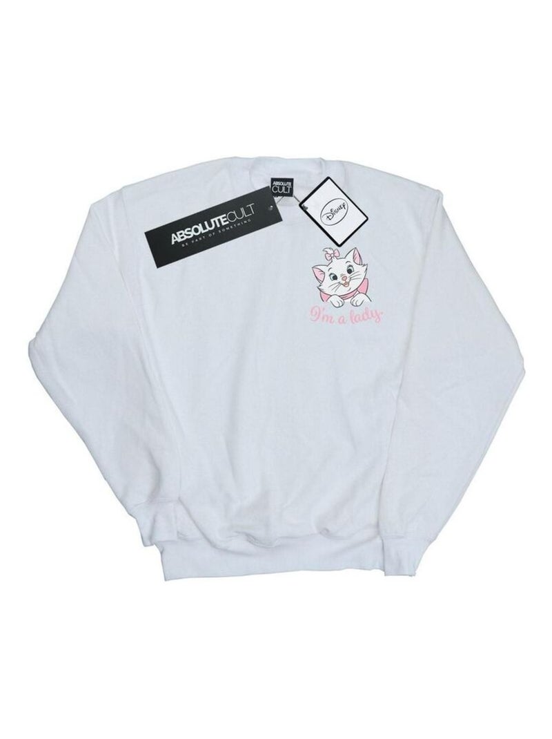 Disney - Sweat ARISTOCATS I'M A LADY Blanc - Kiabi