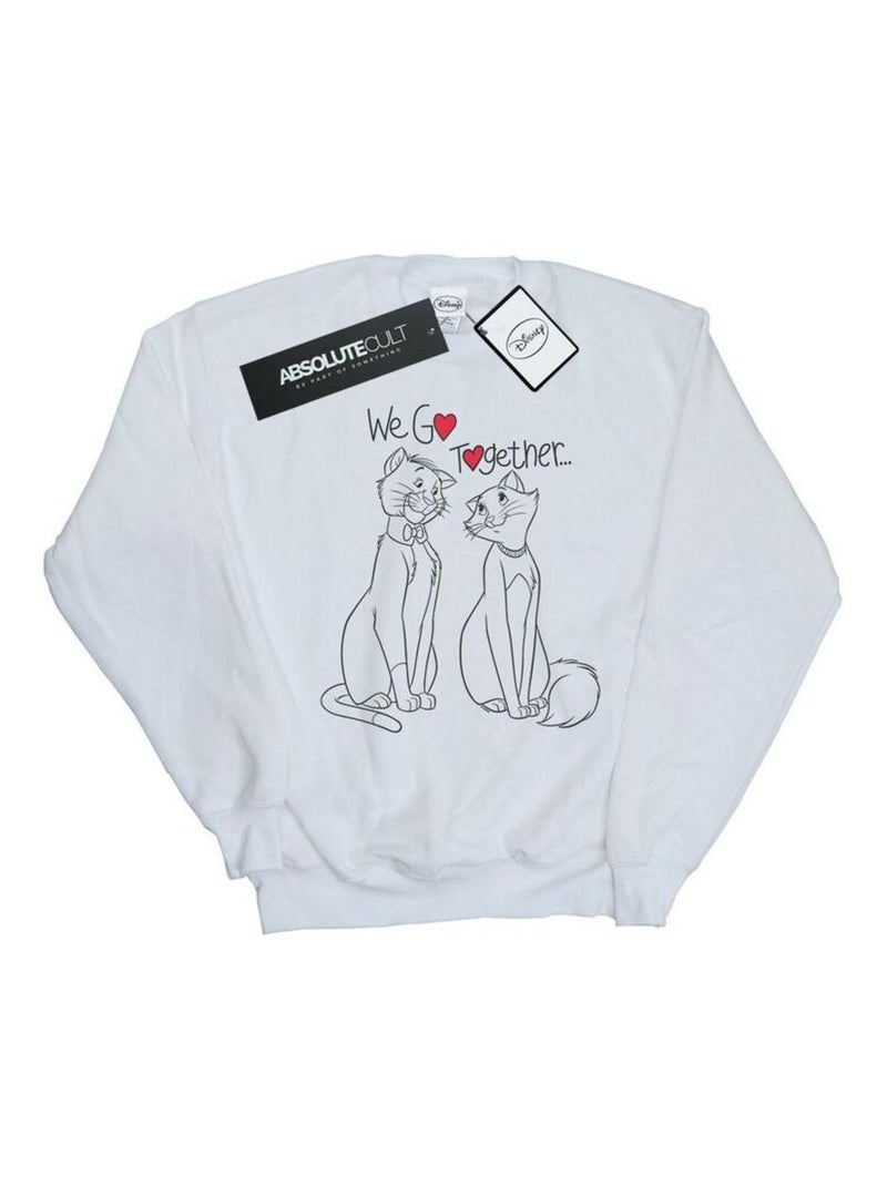 Disney - Sweat ARISTOCATS WE GO TOGETHER Blanc - Kiabi