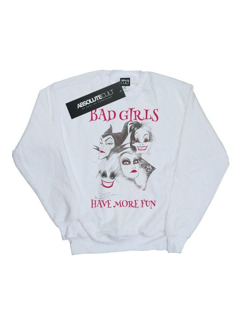 Disney - Sweat BAD GIRLS HAVE MORE FUN Blanc - Kiabi