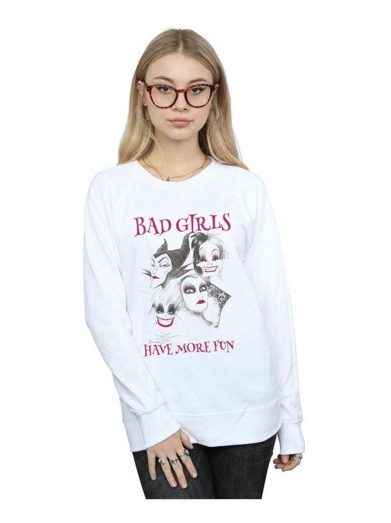Disney - Sweat BAD GIRLS HAVE MORE FUN Blanc - Kiabi