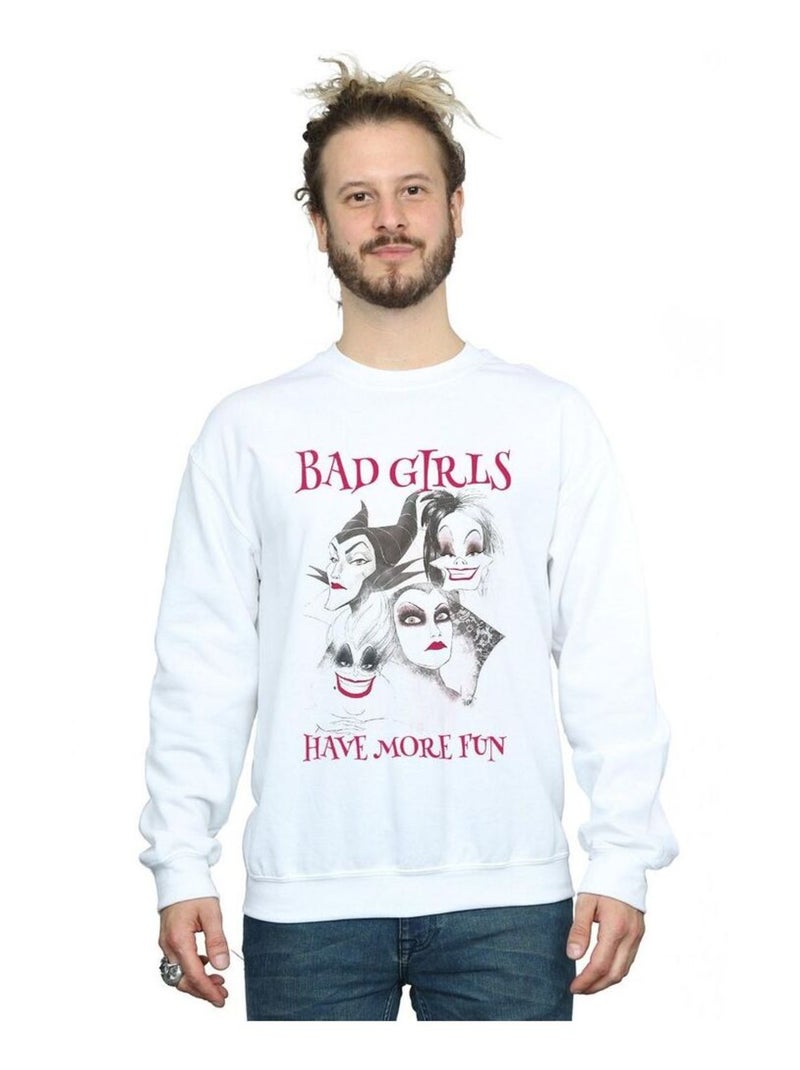 Disney - Sweat BAD GIRLS HAVE MORE FUN Blanc - Kiabi