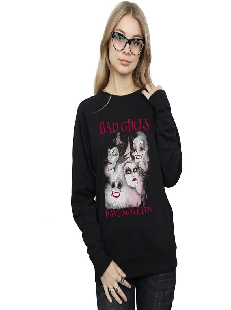 Disney - Sweat BAD GIRLS HAVE MORE FUN Noir - Kiabi