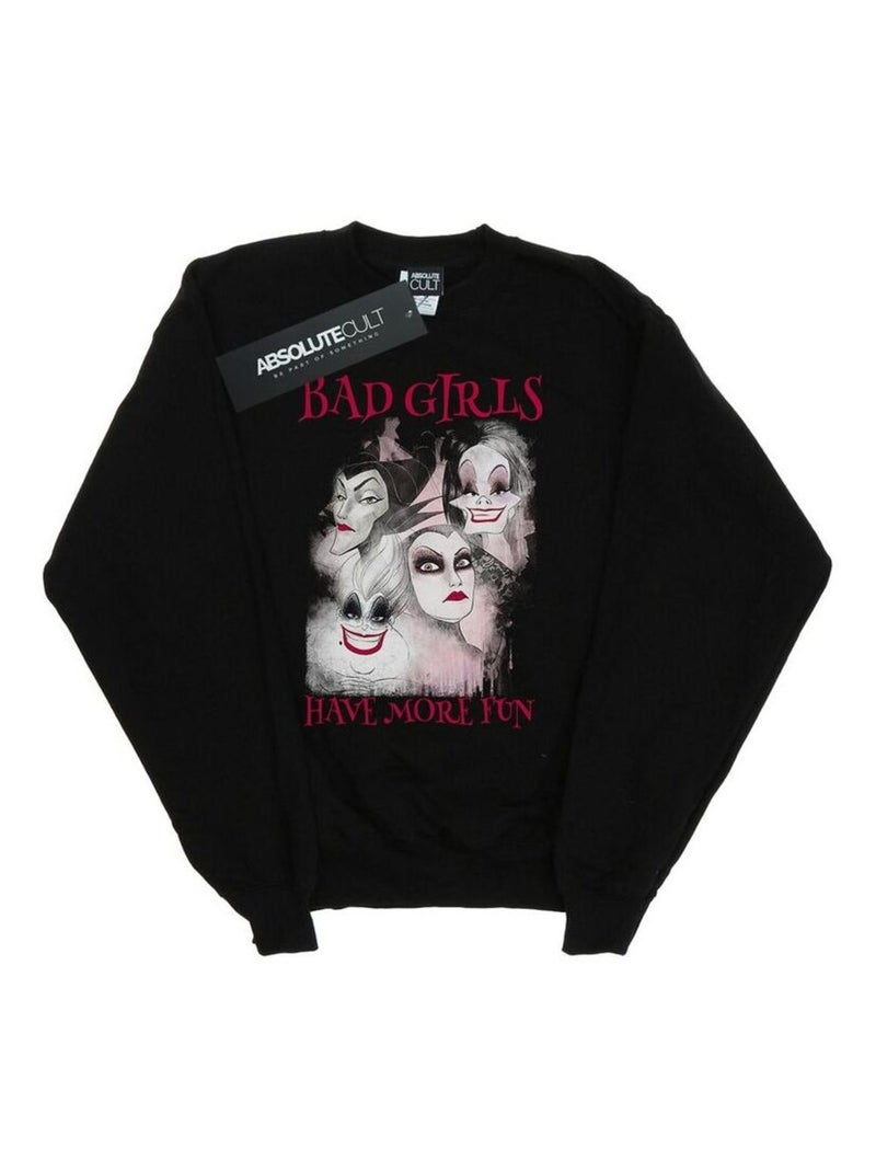 Disney - Sweat BAD GIRLS HAVE MORE FUN Noir - Kiabi