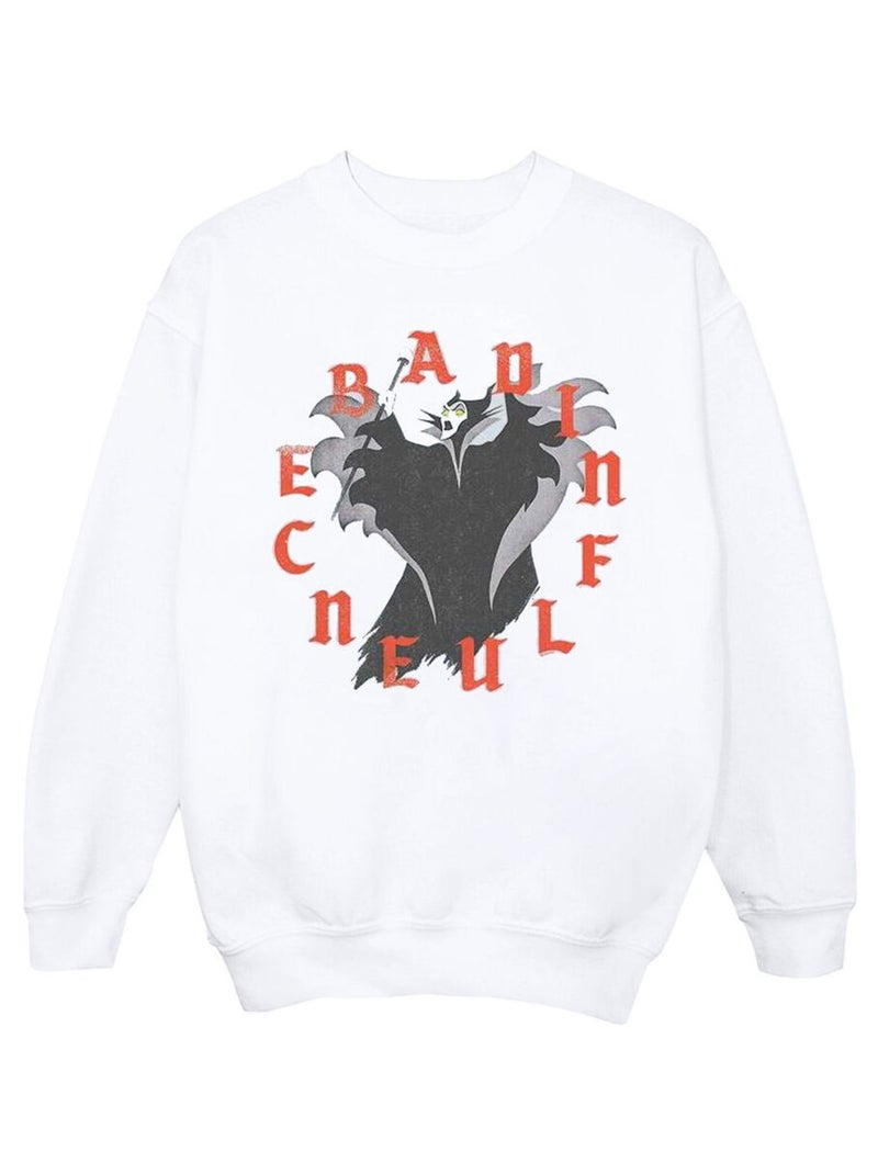 Disney - Sweat BAD INFLUENCE Blanc - Kiabi