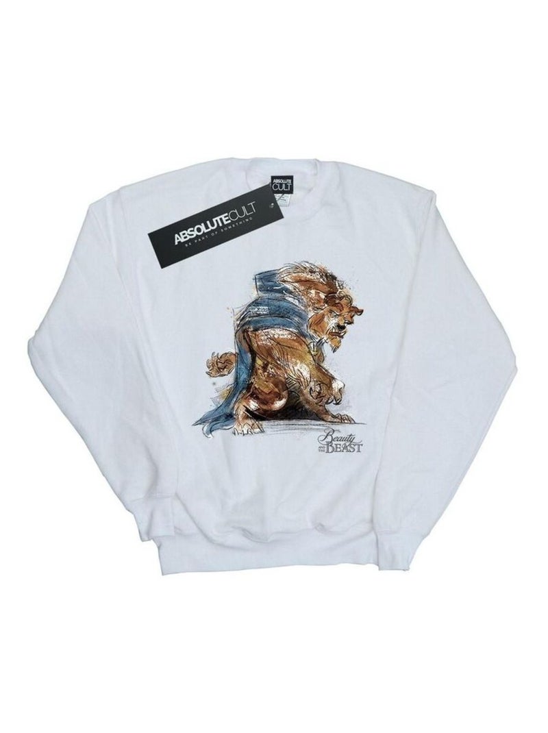 Disney - Sweat BEAUTY AND THE BEAST Blanc - Kiabi