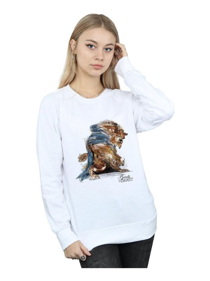 Disney - Sweat BEAUTY AND THE BEAST Blanc - Kiabi